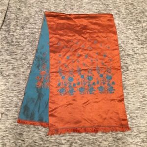 Shiny/iredescent orange and blue scarf